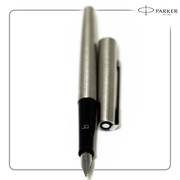 Parker 15 Flighter Brushed Stainless Steel Fountain Pen Vintage - Picture 2 of 4